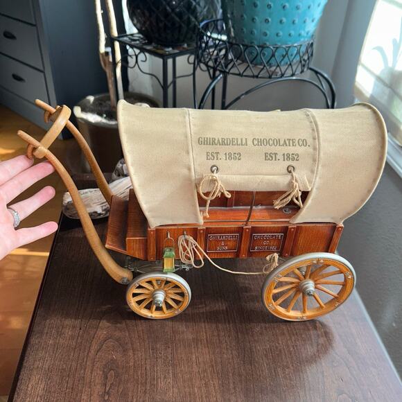 Vintage Ghirardelli Chocolate Company Covered Wagon Carriage - Picture 1 of 11